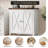 Farmhouse Sideboard Buffet Cabinet with Storage, Kitchen Cabinet with Adjustable Shelf and 2 Barn Doors, Modern Wooden Storage Cabinet for Living Room, Dining Room, White+Brown-1043186174