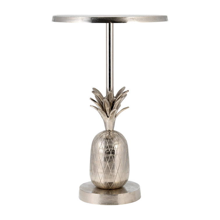 Tineo 24"H Pineapple Metal Side Accent Table for Your Living Room or Entryway