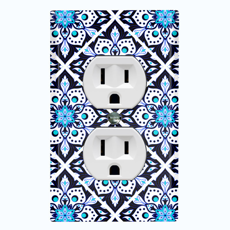Patterned 1 - Gang Duplex Outlet Standard Wall Plate