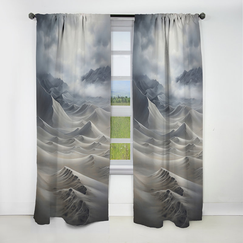 Desert Sandstorm Symphony Impasto - Rideau Desert - Rideau occultant sans velours - 1 panneau, L 52 po x L 84 po
