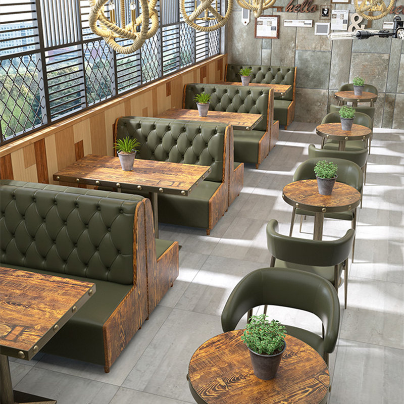 Banc revêtu de similicuir American Cafe, Atrovirens