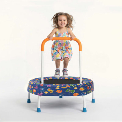 Trampoline pour tout-petits pour enfants de 1 an et plus avec poignée, cadeaux pour bébé pour les garçons et les filles, intérieur et extérieur