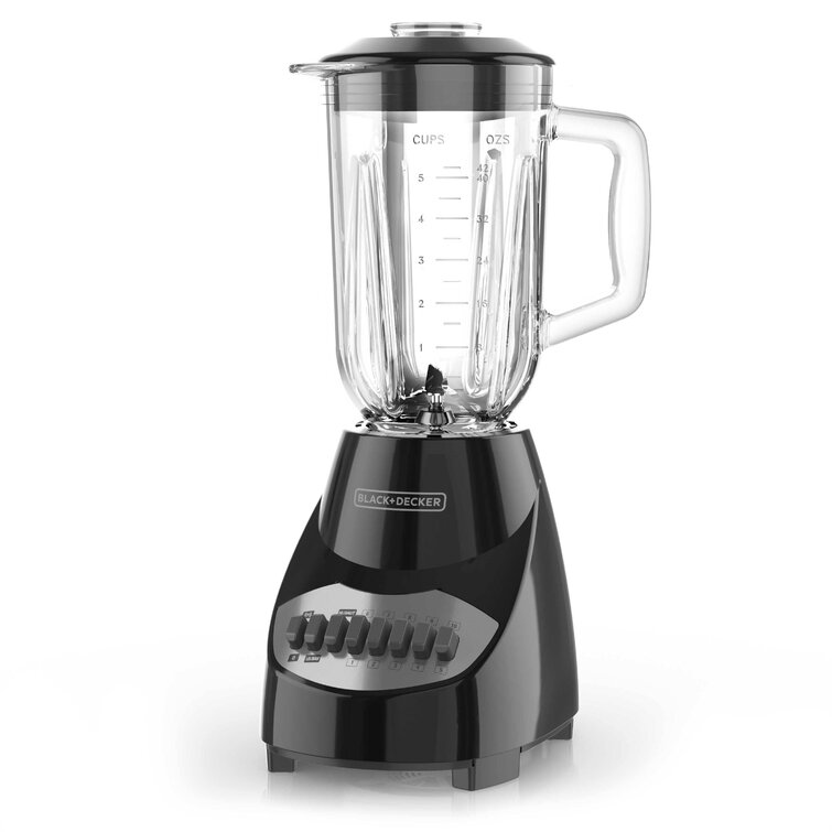  BLACK+DECKER PowerCrush Multi-Function Blender with 6-Cup Glass  Jar, 4 Speed Settings, Silver & 2-Slice Extra Wide Slot Toaster, One Size:  Home & Kitchen