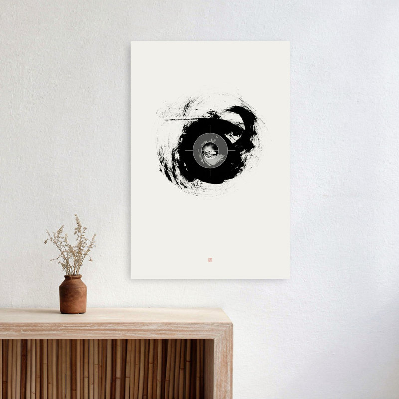 Art abstrait abstrait abstrait contemporain "Enso", 24" H x 16" W
