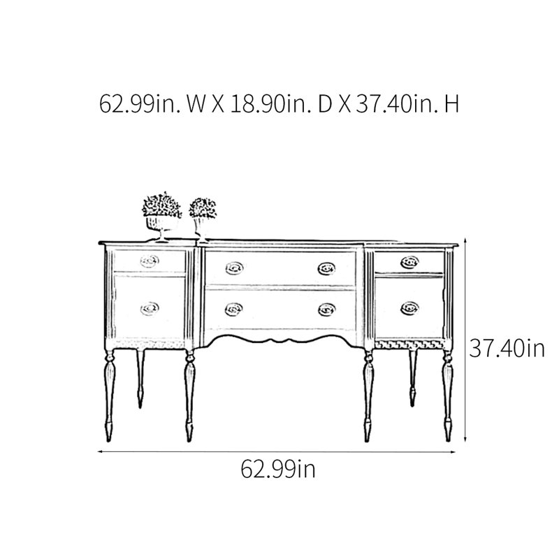 Retro Multifunctional Console Table