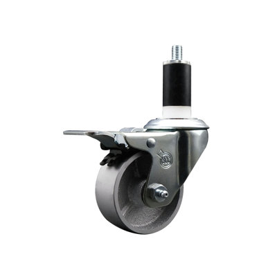 Semi Steel Swivel 1-3/8 Inch Expanding Stem Caster Total Lock Brake SCC