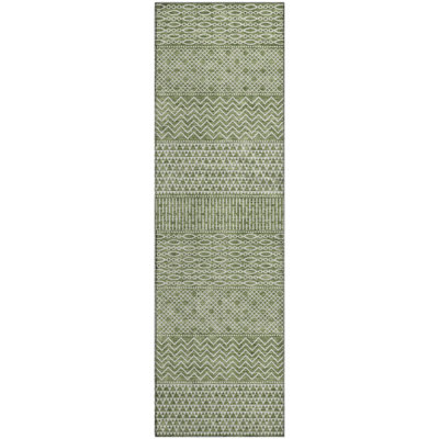 Premium Machine Washable Prisco Green Rug