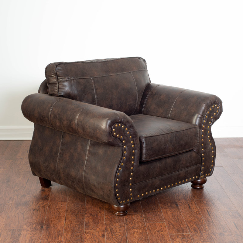 Fauteuil avec repose-pieds de 47 po Macalla, Brun