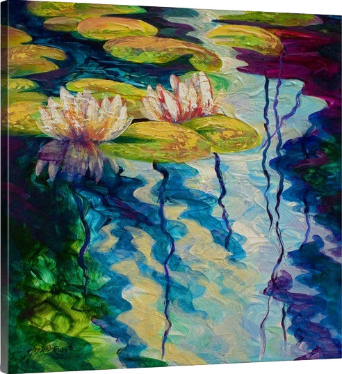 "Drissia Lily Pond I" par Marion Rose, reproduction d'art sur toile tendue, H 24 po x l 24 po x P 1,5 po