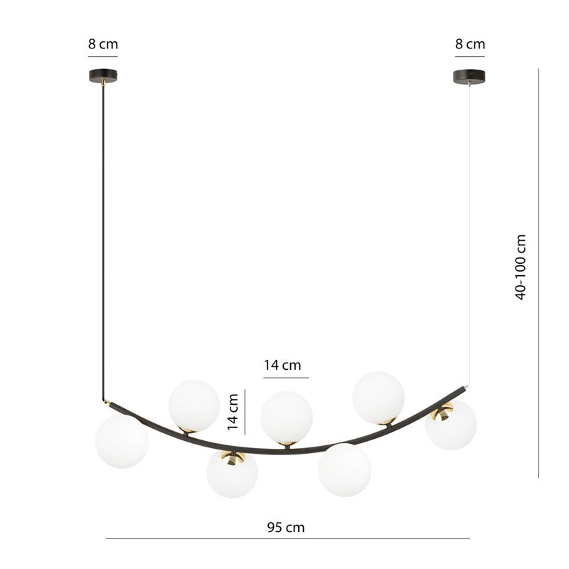 Alula 7 - Light Sputnik Chandelier, White