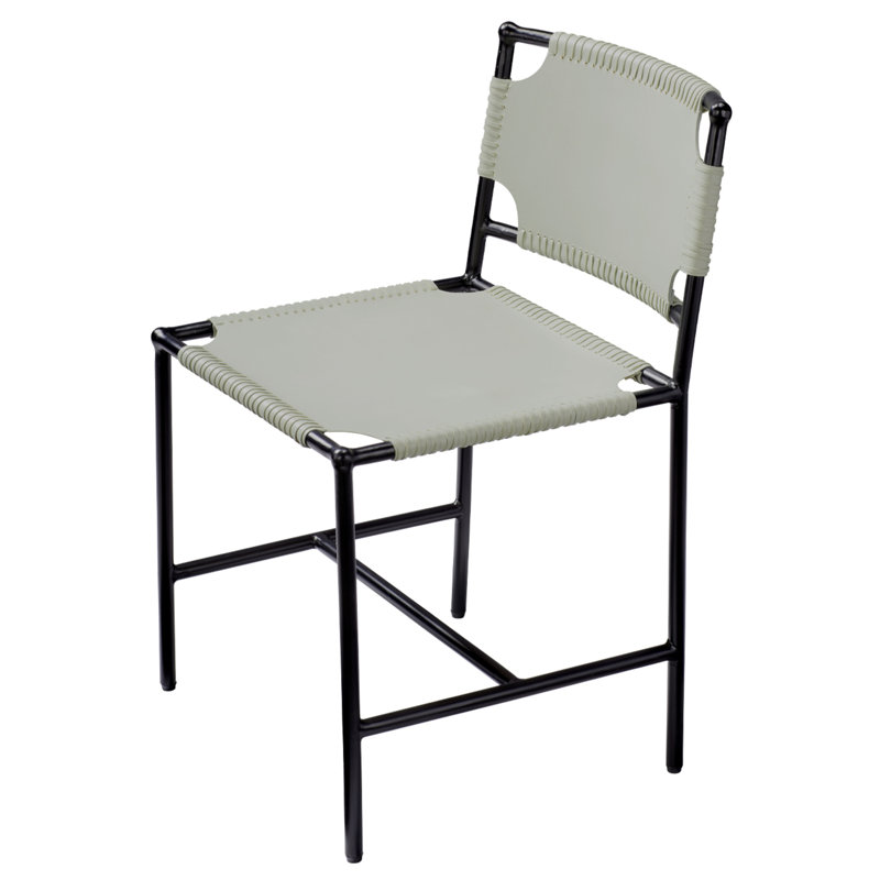 Chaise d'appoint rembourrée en cuir Asher, gris