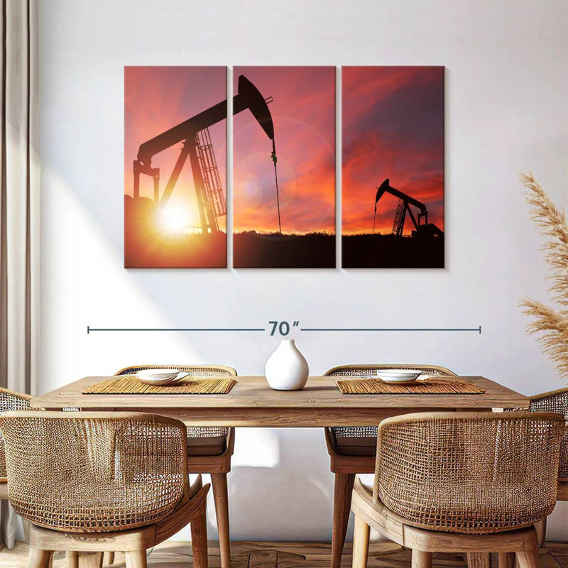 Silhouette de Lilie Pumpjacks, H 36 po x l 57 po