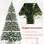 Sapin de Noël pré-éclairé à flocons de neige avec baies rouges, 6/7,5/9 pi, 8 modes-792393283