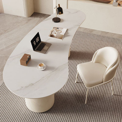 Creative rock plate white desk