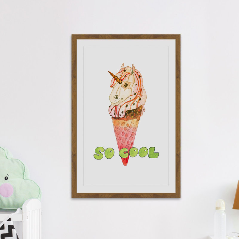Unicorn Ice Cream 1 Piece Painting, 46cm H x 30cm W