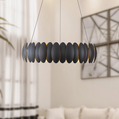 Pablo 28-in Black Dimmable LED Chandelier