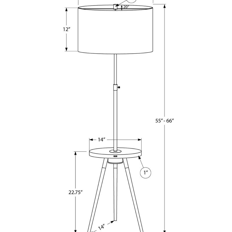 Lighting, lampe sur pied, H 63 po, métal noir, abat-jour ivoire / crème, contemporain