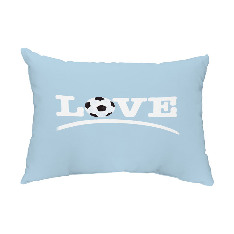  Housse et insert d'oreiller rectangulaire Love, Bleu clair