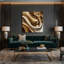 Abstrait art fluide sur toile beige 98-1966458109