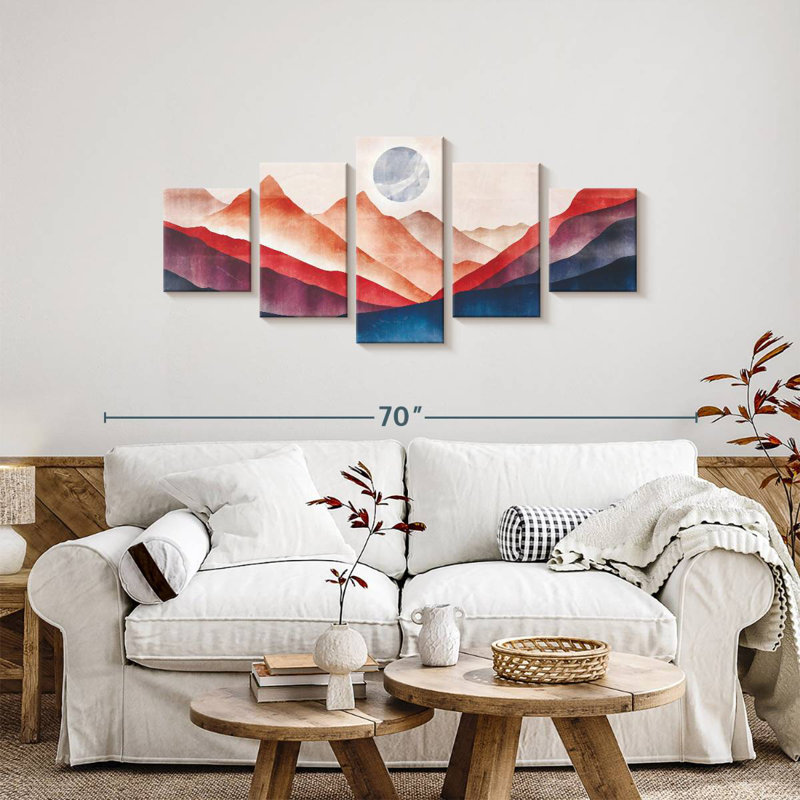 Avery Moonrise, paysage abstrait, H 24 po x l 55 po