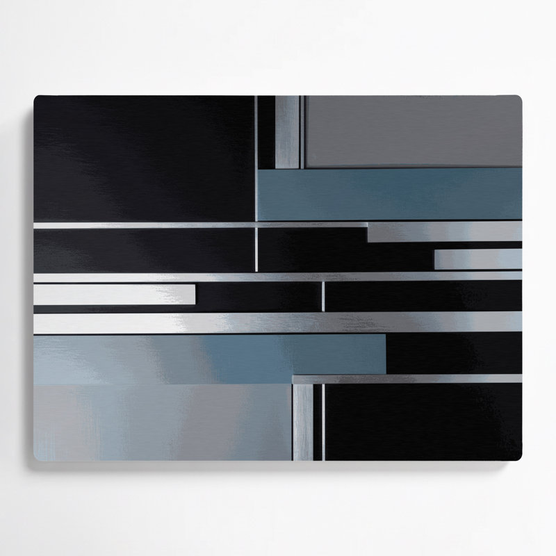 Minimalisme 47, art mural gris en métal, H 24 po x l 36 po
