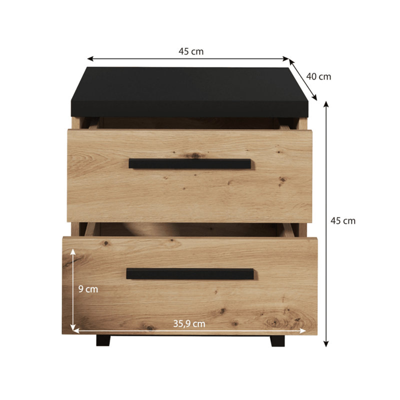 Nathen 45 cm W Bedside Table