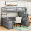 Lit mezzanine double avec 7 tiroirs et bureau Kayliana-1421307450