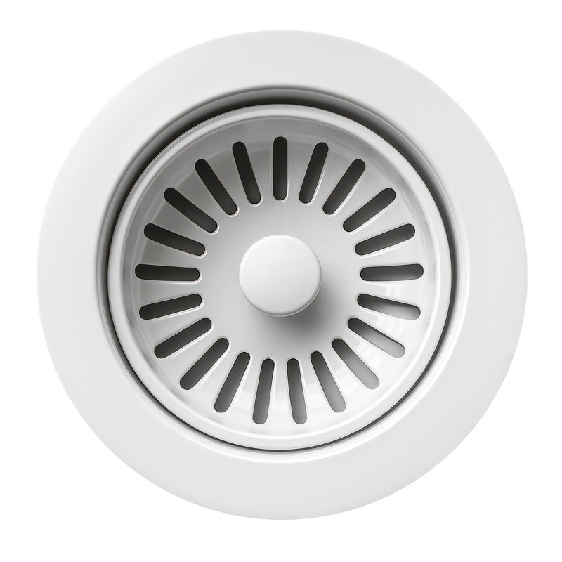 Crépine à panier de 3 1/2 po Whitehaus pour éviers standards et profonds, Blanc