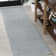 Ryansh High-Low Minimalist Scandi Striped Blue/Ivory Indoor/Outdoor Rug