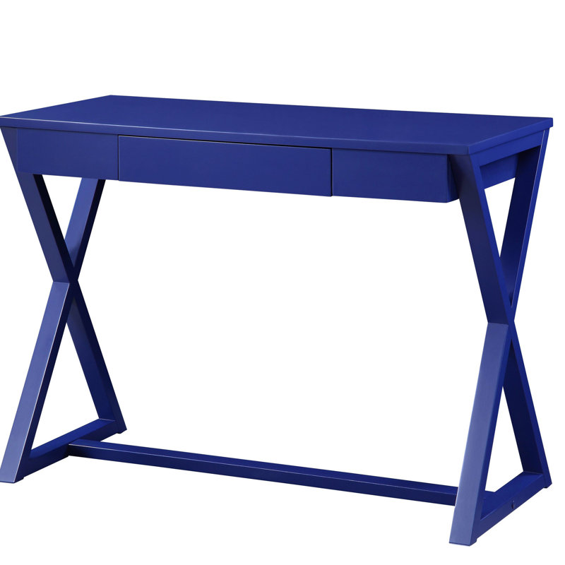 Bureau spacieux bleu crépuscule avec tiroir fonctionnel et rangement pratique pour écrire rectangulaire