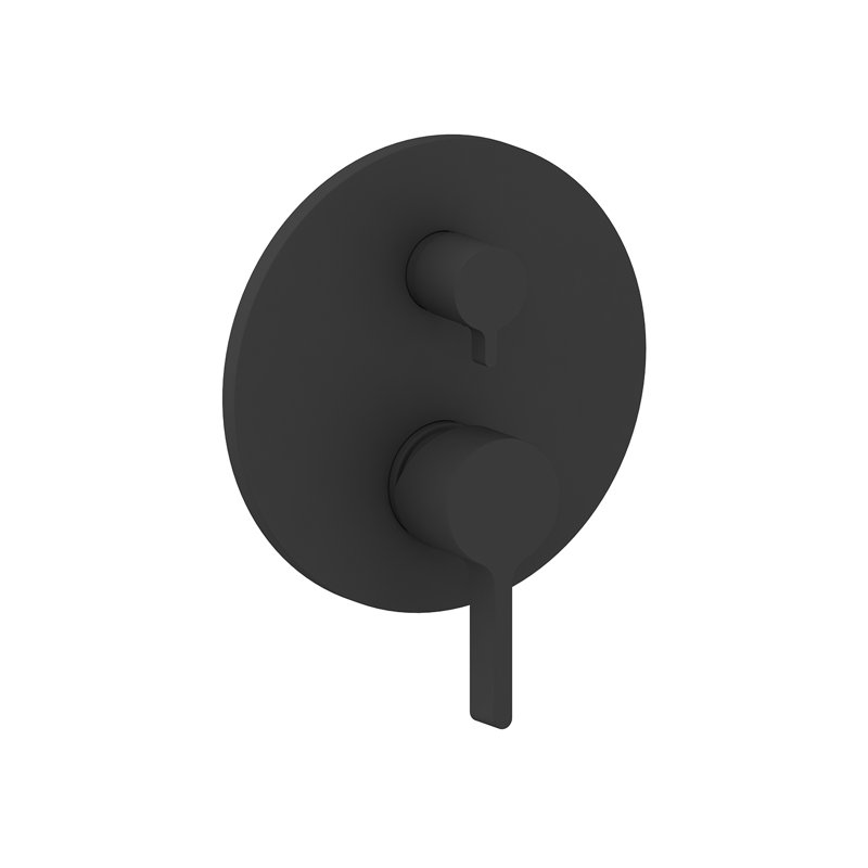 Garniture de douche ronde 3 fonctions Vanni en noir mat Vanni-3, Noir mat