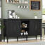 Buffet Gurbachan vintage 4 portes de 150 cm de large avec étagères ouvertes-104823391
