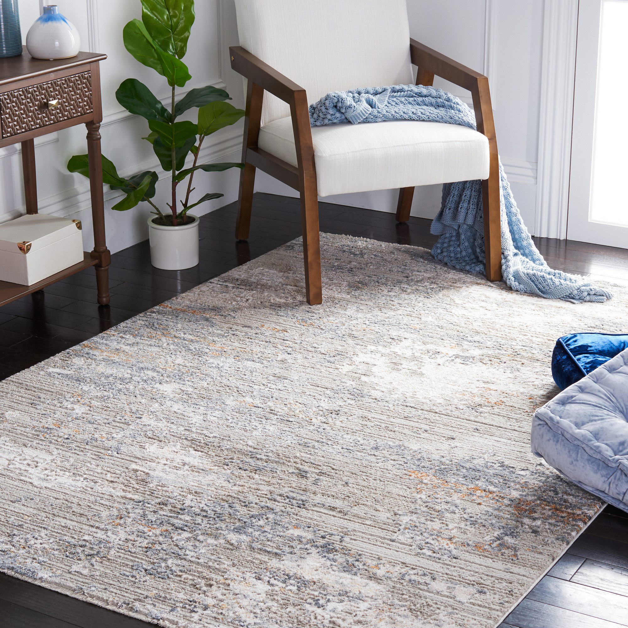 17 Stories Princeton Performance Abstract Rug | Wayfair