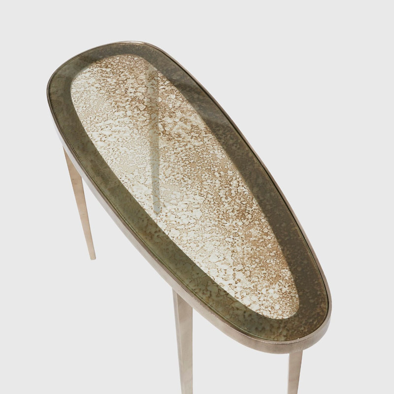 Jan 54'' W Glass Console Table, Twilight Bronze