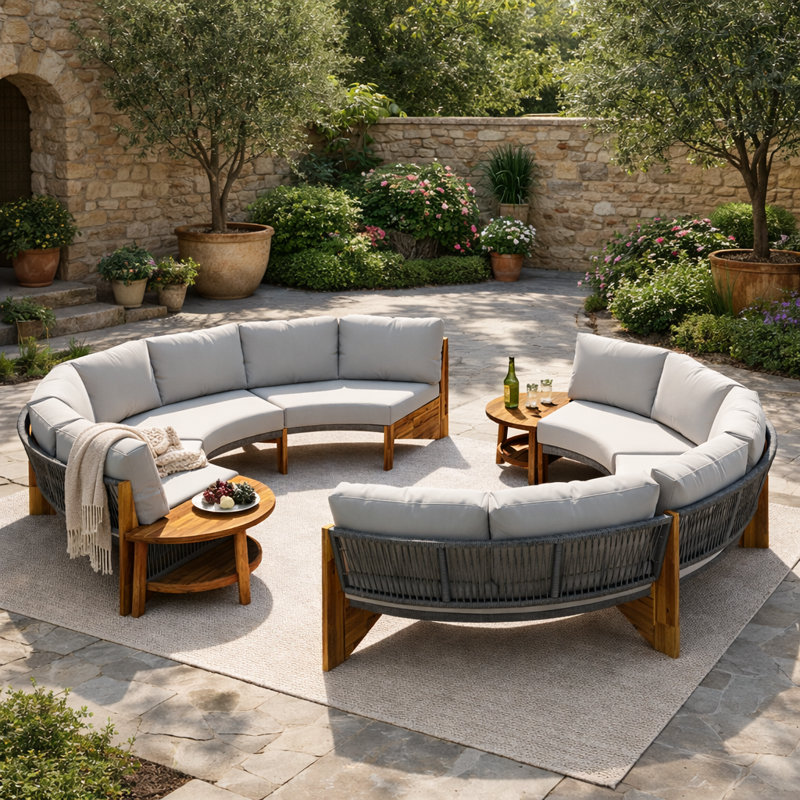 Gakona 8 - Person Modular Patio Conversation Set with Cushions, Gray