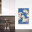Zèbre dynamique bleu abstrait et minimaliste, art animalier contemporain-129007280