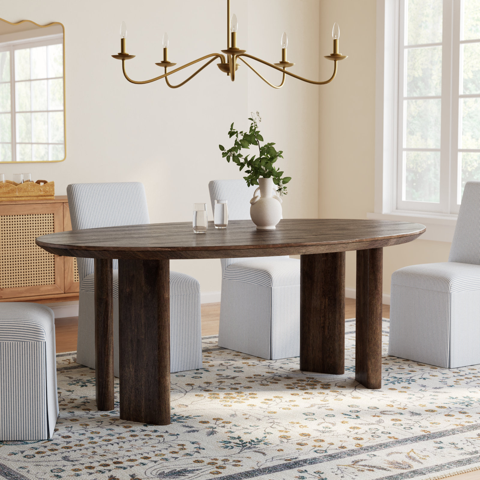 Abshire 78'' Oval Dining Table