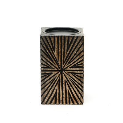 Porte-bougie en bois | Élégant porte-bougie en bois | 4 x 12 po