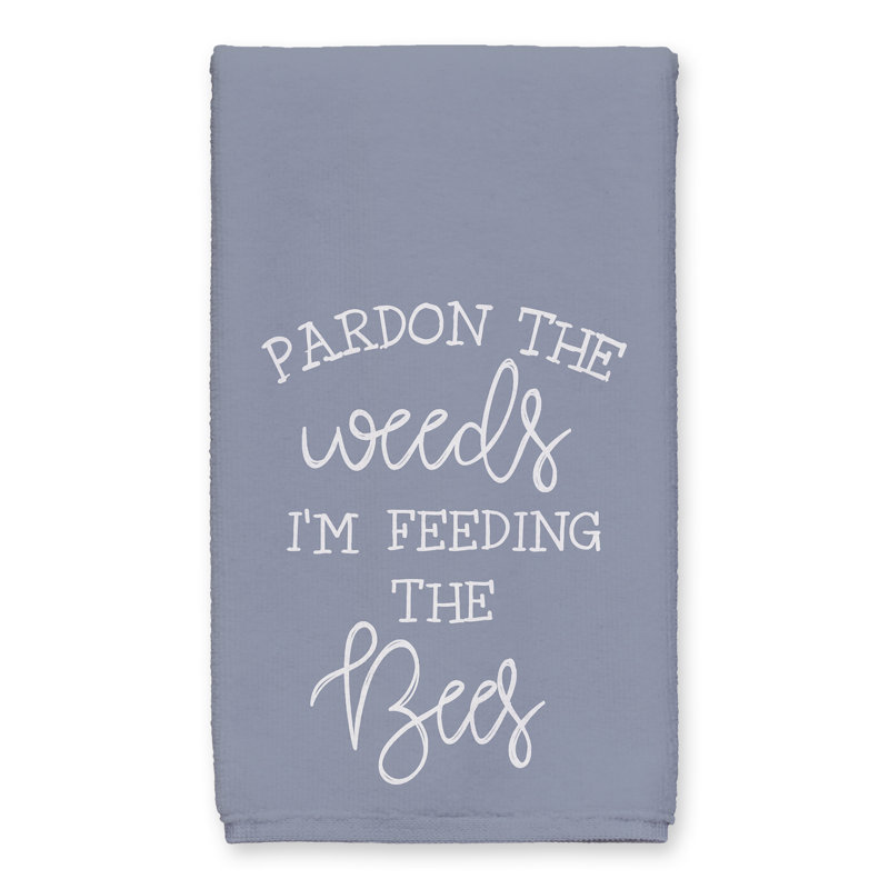 Cotton Floral Tea Towel Kitchen Towel, Blue