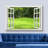 Window Scenery " View To Garden Green Grass In Spring "