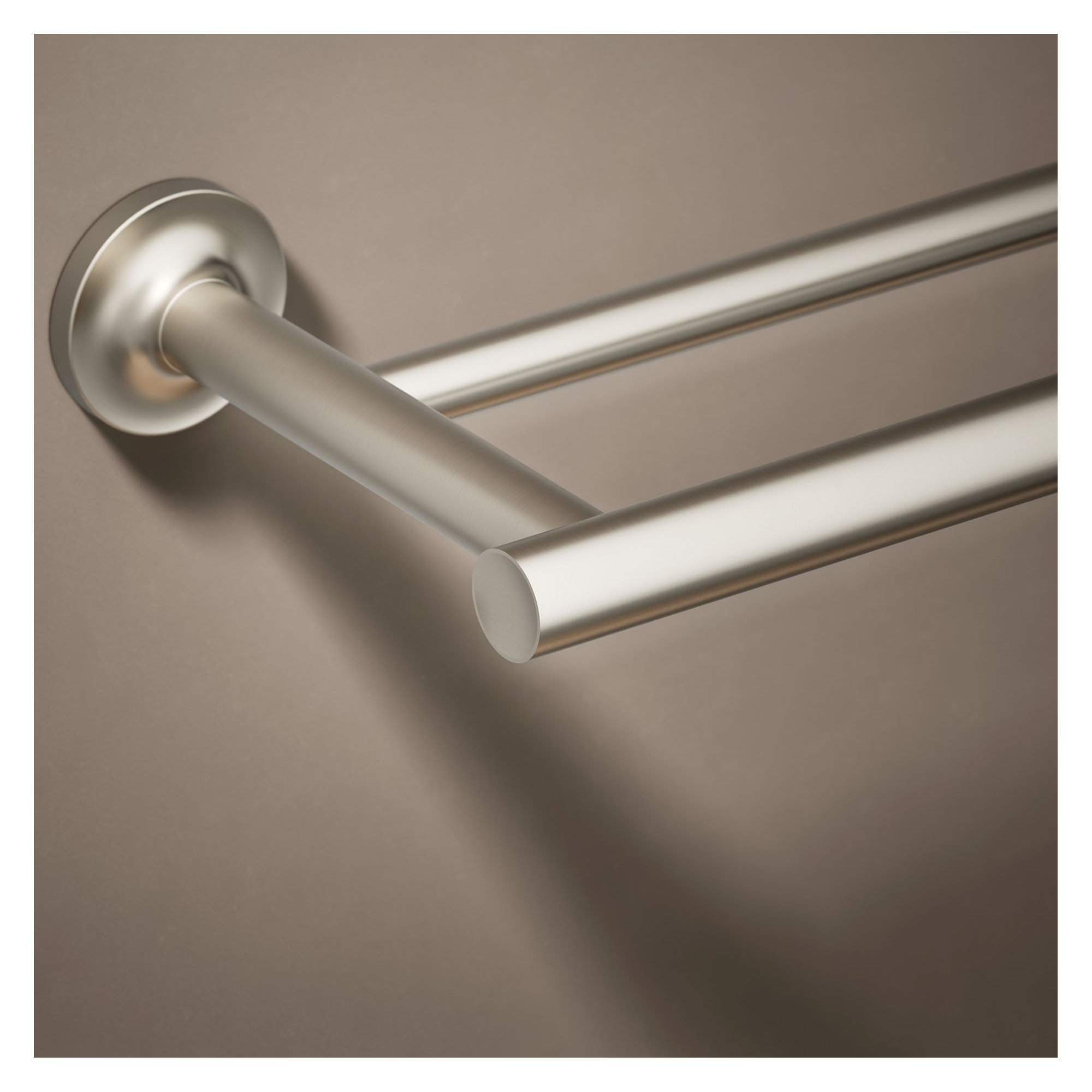 Purist Double 24" Wall Mounted Towel Bar, Vibrant Brushed Nickel