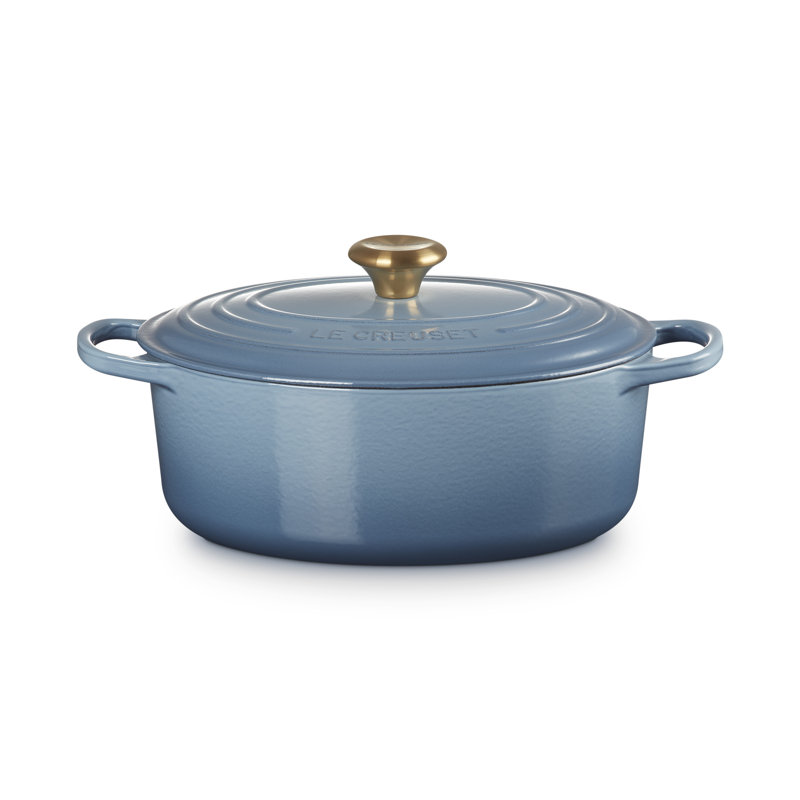 Le Creuset Signature Cast Iron Oval Casserole, Chambray, 29cm / 4.7L