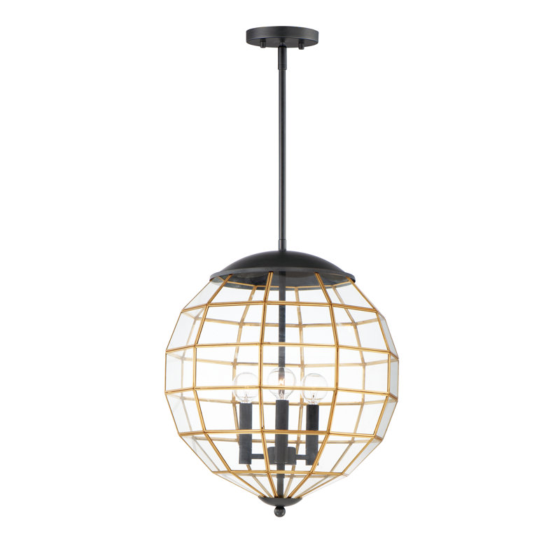 Luminaire suspendu géométrique unique 3 lumières Aurik