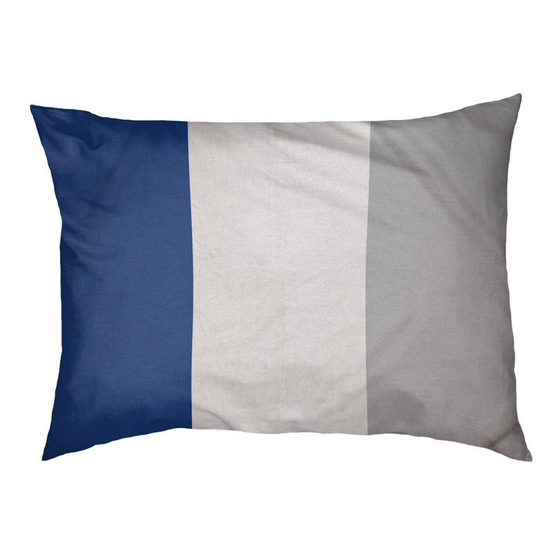 Coussin Detroit, Très grand (l 50 po x P 40 po x H 17 po), Bleu royal / blanc / gris