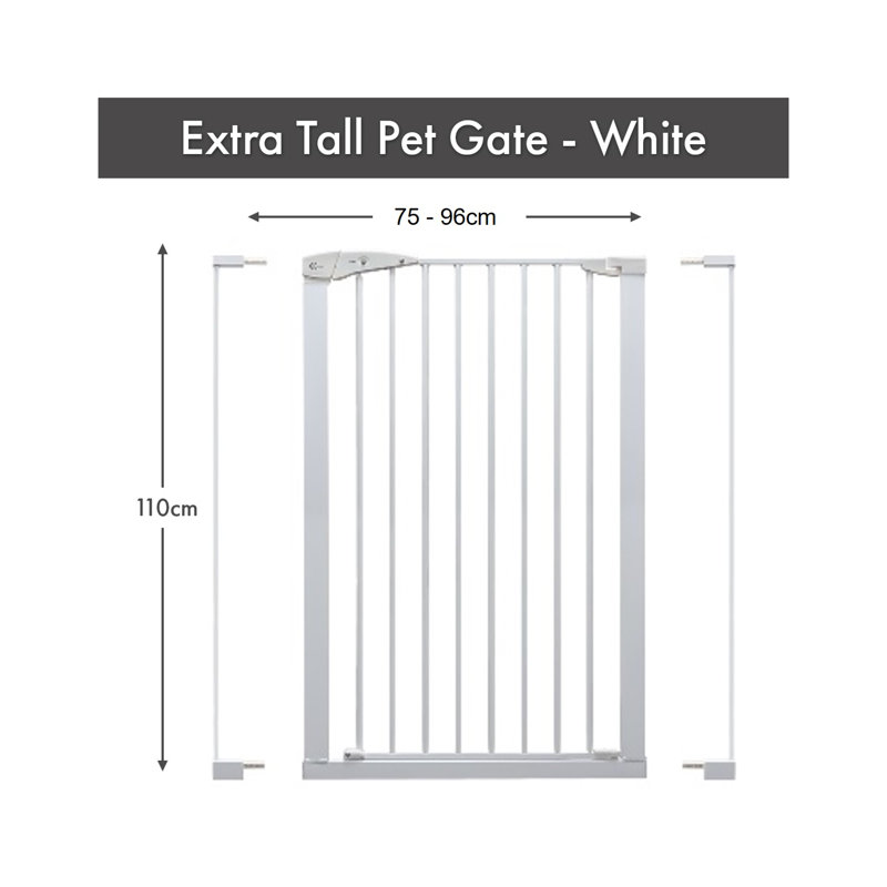 Carnell Metal Pressure Mounted Pet Gate, White