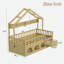 Lit de plancher pour enfants avec toit, lumière DEL, garde-corps de sécurité, tiroirs de rangement et casiers-668997780-668997781