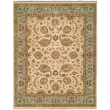 Wool Oriental Area Rug in Ivory/Light Blue