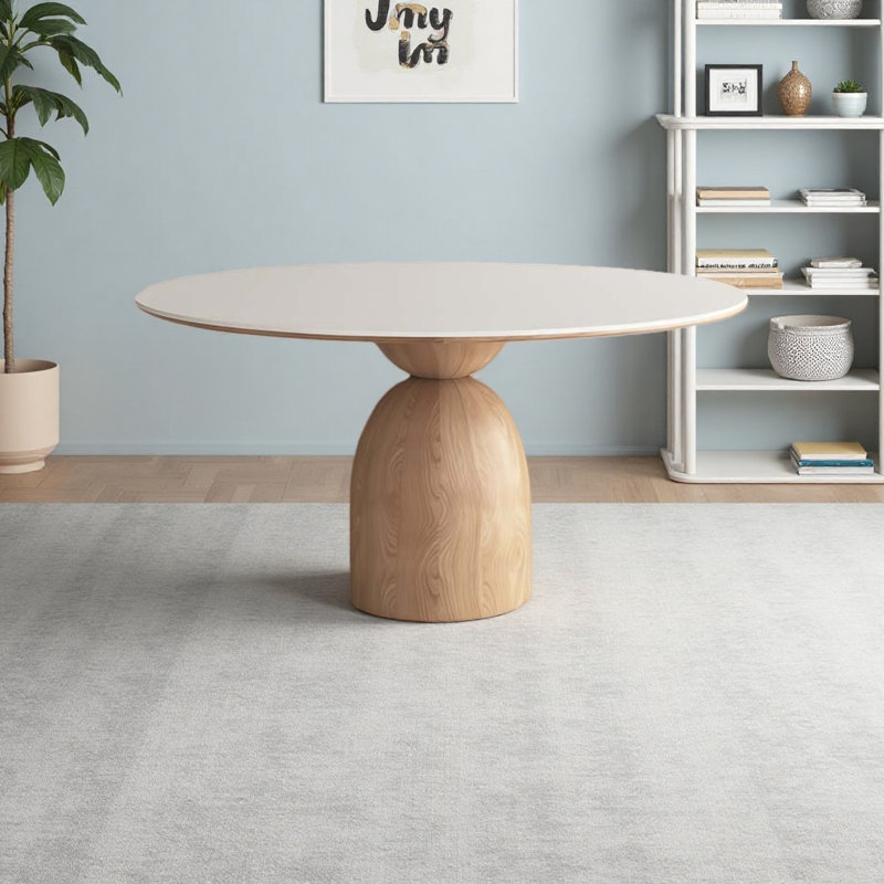 Table ronde en bois massif Studio Slate, H 29,53 po x L 47,24 po x l 47,24 po