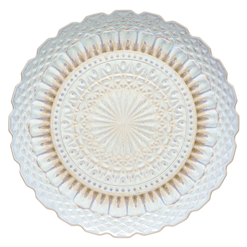 Plateau rond Cristal Nacar 16 po