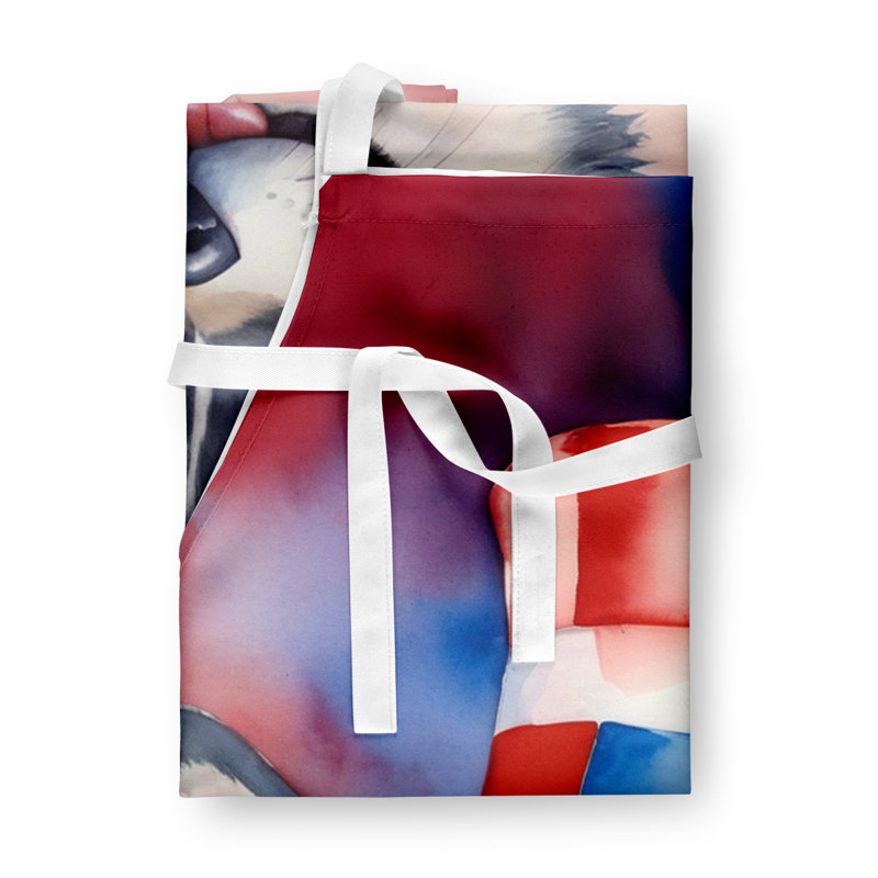Patriotic American Apron, Alaskan Klee Kai
